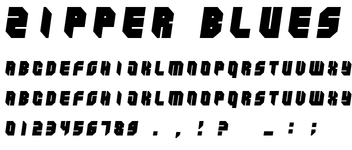 Zipper blues Black font